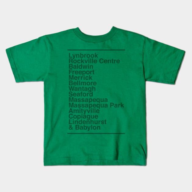 LIRR Babylon Line Kids T-Shirt by HighAndMighty